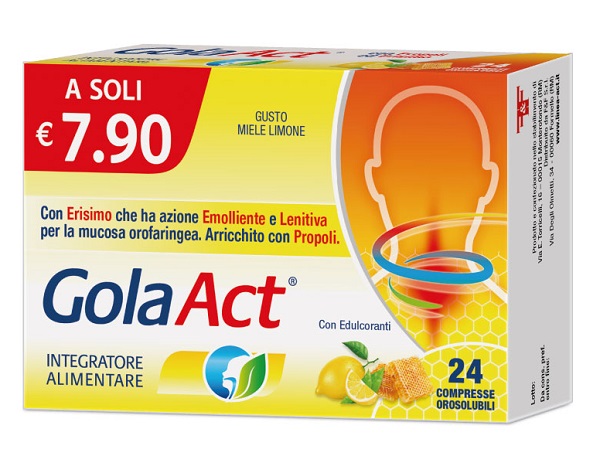GOLA ACT MIELE E LIMONE 24 COMPRESSE OROSOLUBILI CON EDULCORANTI - Apotecalab srl
