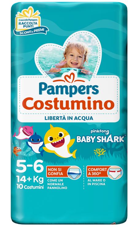 PAMPERS COSTUMINO BABY SHARK CP S 5-6 10 PEZZI - Apotecalab srl