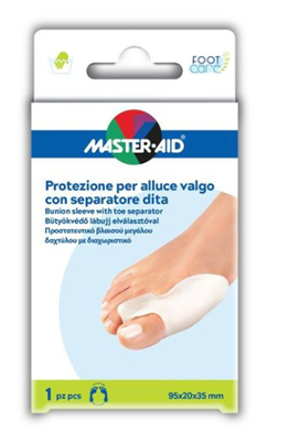 PROTEZIONE MASTER-AID FOOTCARE PER ALLUCE VALGO CON SEPARATORE DITA INTEGRATO 1 PEZZO D9 - Apotecalab srl