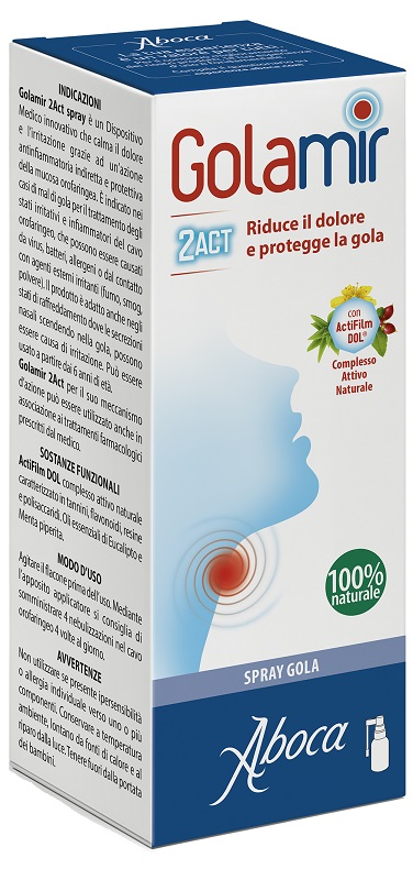 GOLAMIR 2ACT SPRAY 30 ML NO ALCOOL ADULTI E BAMBINI DA UN ANNO DI ETA' - Apotecalab srl