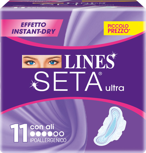 LINES SETA ULTRA ASSORBENTI CON ALI 11 PEZZI - Apotecalab srl