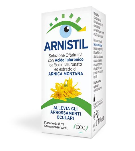 ARNISTIL SOLUZIONE OFTALMICA ACIDO IALURONICO 0,2% + ESTRATTO DI ARNICA MONTANA 0,1% FLACONE 8 ML - Apotecalab srl