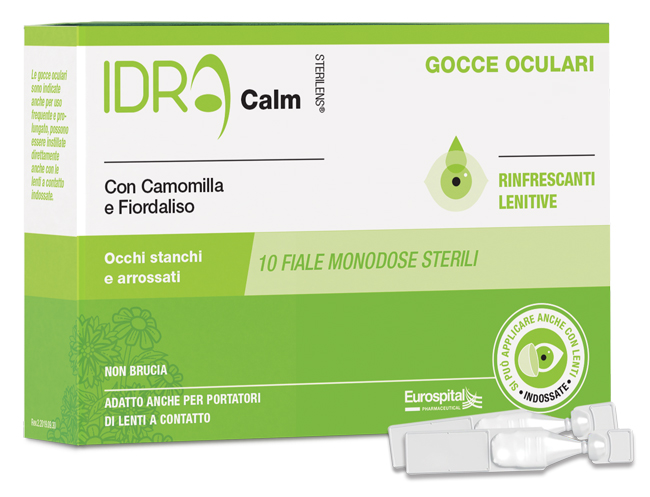 GOCCE OCULARI RINFRESCANTI STERILENS IDRA CALM CAMOMILLA E FIORDALISO 10 FIALE MONODOSE DA 0,33 ML - Apotecalab srl