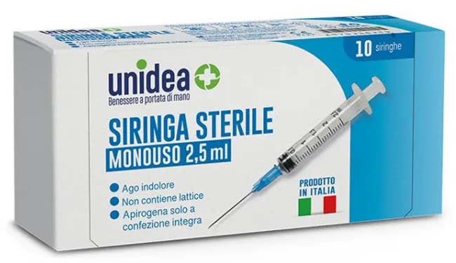 UNIDEA SIRINGA DA 2,5ML MONOUSO 10 PEZZI - Apotecalab srl