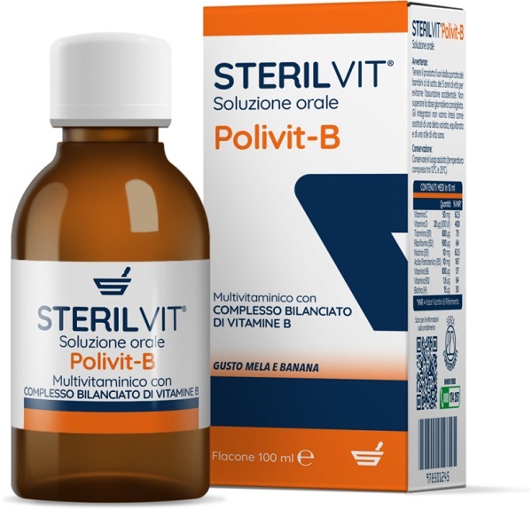 STERILVIT POLIVIT-B SOLUZIONE ORALE GUSTO MELA BANANA 100 ML - Apotecalab srl