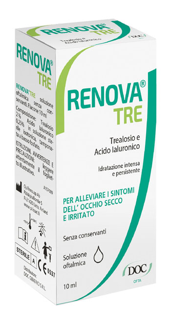 RENOVA TRE COLLIRIO A BASE DI TREALOSIO E ACIDO IALURONICO 10 ML SENZA CONSERVANTI - Apotecalab srl