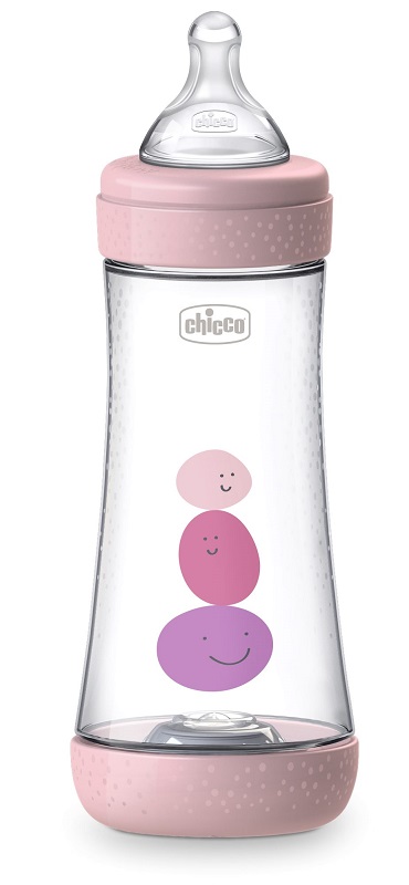 CHICCO BIBERON PERFECT 5 GIRL 300 ML IN SILICONE 3 FORI - Apotecalab srl