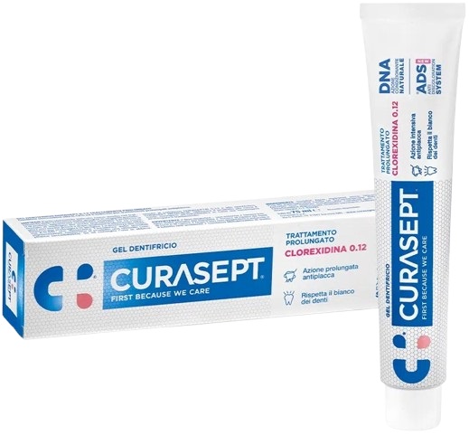 CURASEPT DENTIFRICIO 0,12 75 ML ADS+DNA - Apotecalab srl