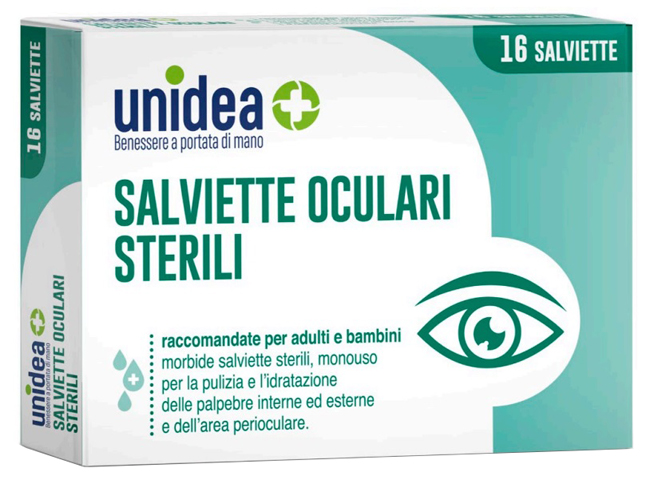 SALVIETTE OCULARI UNIDEA 16 PEZZI STERILI MONOUSO - Apotecalab srl