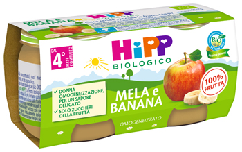 HIPP BIO OMOGENEIZZATO MELA/BANANA 2X80 G - Apotecalab srl