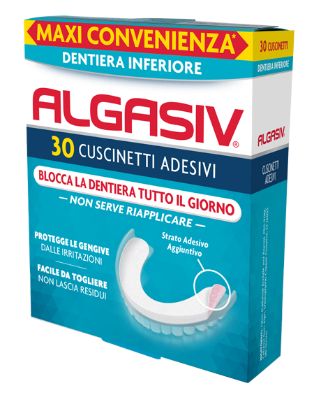 ALGASIV ADESIVO PER PROTESI DENTARIA INFERIORE 30 PEZZI - Apotecalab srl