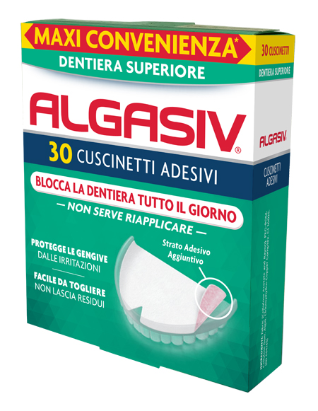 ALGASIV ADESIVO PER PROTESI DENTARIA SUPERIORE 30 PEZZI - Apotecalab srl