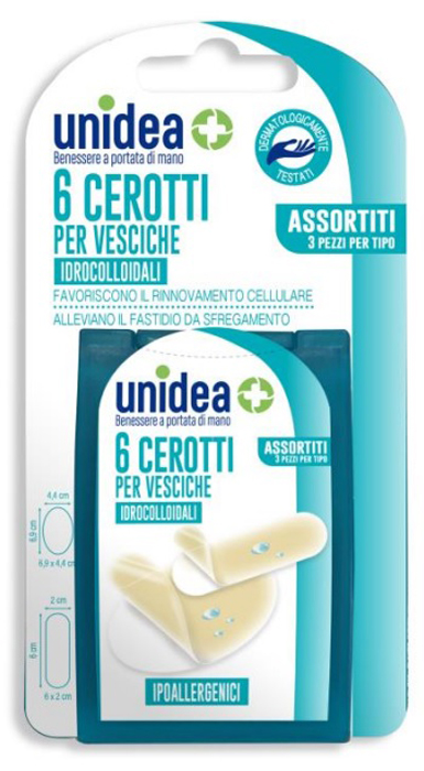 CEROTTO IDROCOLLOIDALE ASSORTITI UNIDEA PER VESCICHE 6 PEZZI - Apotecalab srl