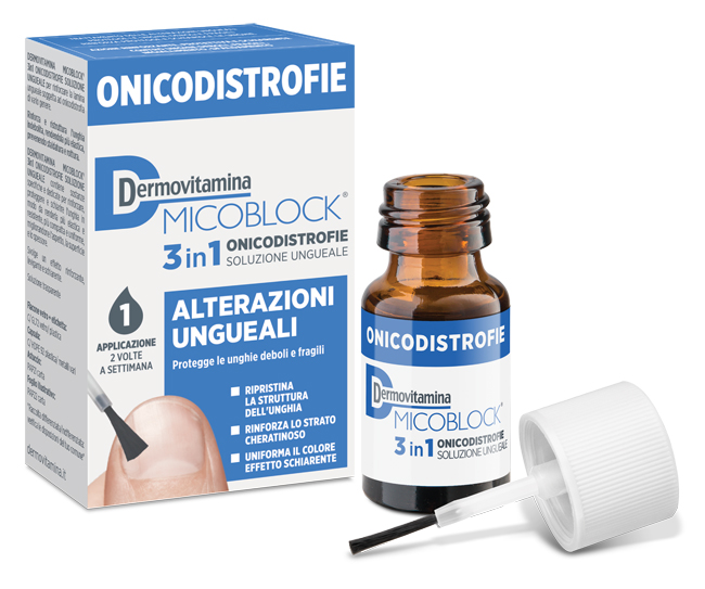 DERMOVITAMINA MICOBLOCK 3 IN 1 ONICODISTROFIE ALTERAZIONI UNGUEALI 7 ML - Apotecalab srl