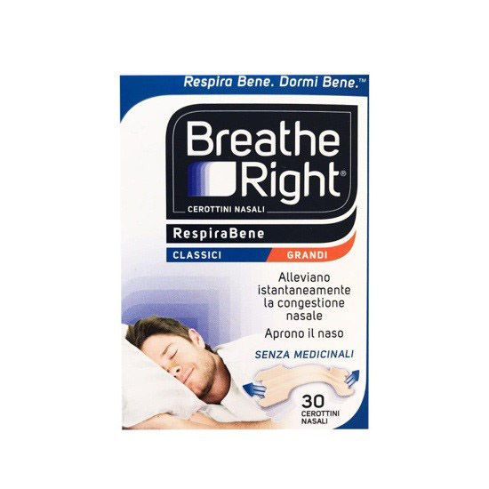CEROTTI NASALI BREATHE RIGHT CLASSICI GRANDI 30 PEZZI - Apotecalab srl