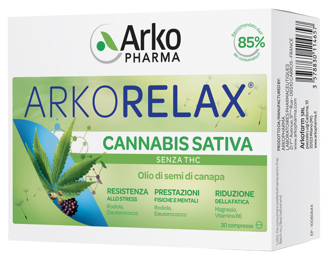 ARKORELAX CANNABIS SATIVA 30 COMPRESSE - Apotecalab srl