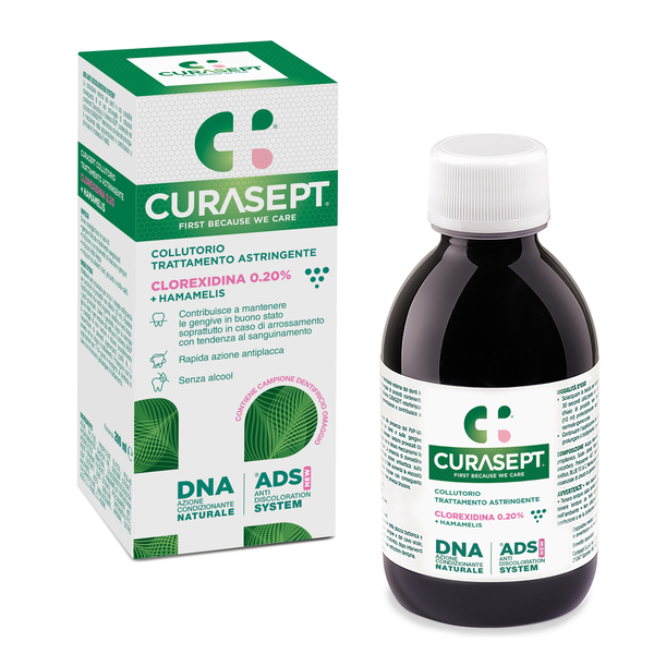 CURASEPT COLLUTORIO ADS DNA TRATTAMENTO ASTRINGENTE 200 ML + CAMPIONE OMAGGIO DENTIFRICIO ASTRINGENTE 6 ML - Apotecalab srl