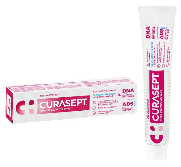 CURASEPT GEL DENTIFRICIO ADS DNA TRATTAMENTO LENITIVO 75 ML - Apotecalab srl