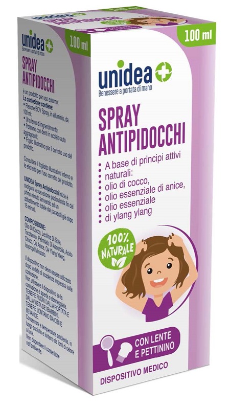 UNIDEA SPRAY ANTIPIDOCCHI 100 ML + PETTINE E LENTI INCLUSI - Apotecalab srl