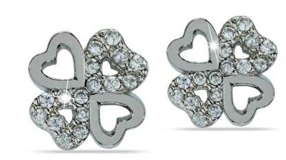 ORECCHINO MJ POST 327 QUADRIFOGLIO ARGENTO CON ZIRCONI - Apotecalab srl