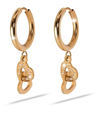 ORECCHINO MJ POST 333 CERCHIETTO ORO ROSA CON PENDENTE CUORI - Apotecalab srl