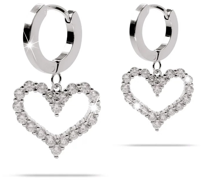 ORECCHINO MJ POST 348 CERCHIETTO ARGENTO CON PENDENTE CUORE - Apotecalab srl