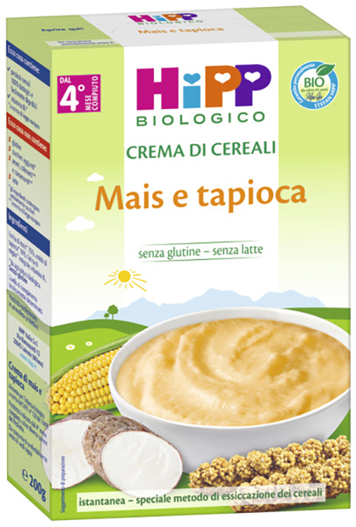 HIPP BIO CREMA CEREALI MAIS/TAPIOCA 200 G - Apotecalab srl