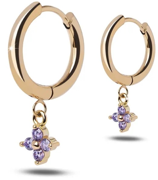 MJ POST 349 CERCHIETTO ORO CON PENDENTE FIORE VIOLA - Apotecalab srl