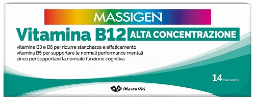 MASSIGEN VITAMINA B12 ALTA CONCENTRAZIONE 14 FLACONCINI - Apotecalab srl