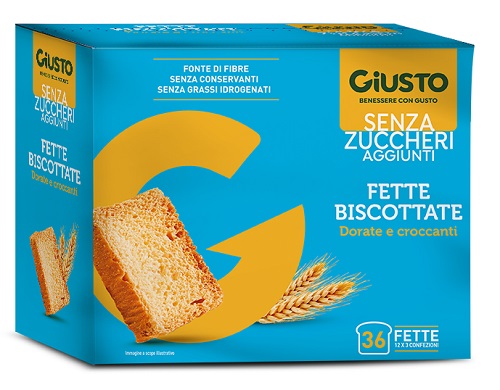 GIUSTO SENZA ZUCCHERO FETTE BISCOTTATE 300 G - Apotecalab srl