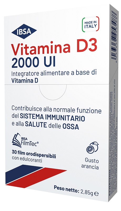 VITAMINA D3 IBSA 2000 UI 30 FILM ORODISPERSIBILI - Apotecalab srl