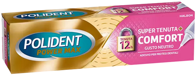 CREMA ADESIVA PROTESI DENTALI POLIDENT POWER MAX SUPER TENUTA+COMFORT 70 G - Apotecalab srl