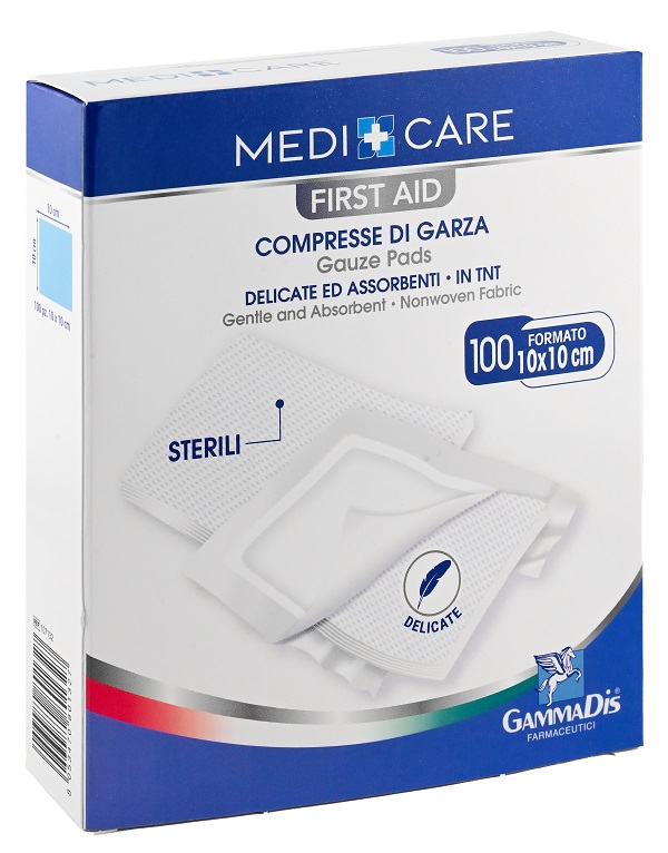 GARZA MEDICARE TNT 10X10 CM 100 PEZZI - Apotecalab srl