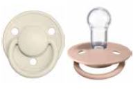 BIBS CIUCCIO DE LUX ROTONDO SILICONE AVORIO ROSA CIPRIA 0-36M 2 PEZZI - Apotecalab srl