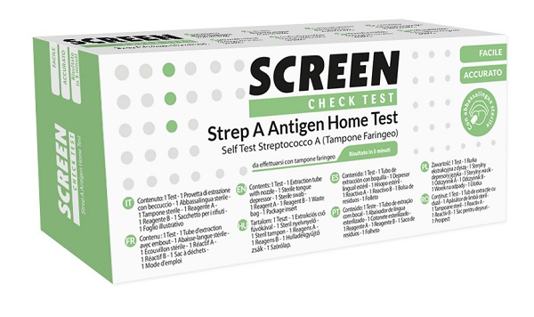 STREP A ANTIGEN HOME TEST DETERMINAZIONE QUALITATIVA ANTIGENI STREPTOCOCCO A DA TAMPONE FARINGEO 1 PEZZO - Apotecalab srl