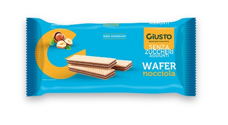 GIUSTO SENZA ZUCCHERO WAFERS NOCCIOLA 150 G - Apotecalab srl
