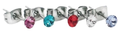 CAPRICE DE LAURE ORECCHINI PUNTO LUCE 6MM ACCIAIO COLORI ASSORTITI - Apotecalab srl