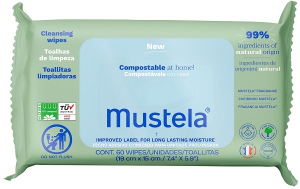 MUSTELA SALVIETTE COMPOSTABILI PROFUMATE 60 PEZZI - Apotecalab srl