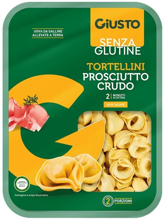 GIUSTO SENZA GLUTINE TORTELLINI PROSCIUTTO CRUDO 250 G - Apotecalab srl