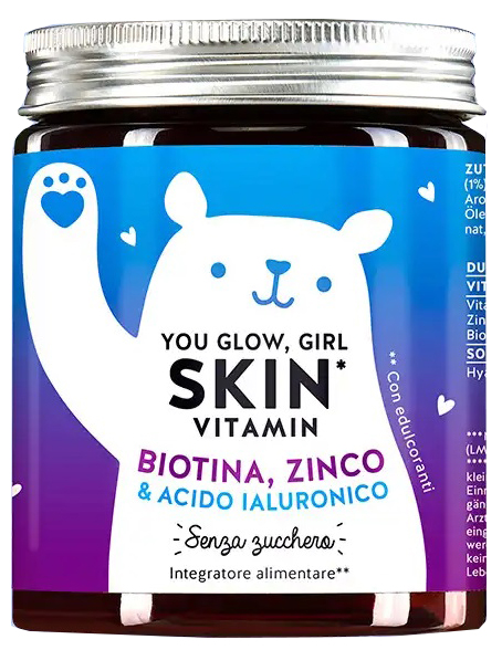 BEARS WITH BENEFITS YOU GLOW GIRL SKIN VITAMINA BIOTINA ZINCO & ACIDO IALURONICO 45 CARAMELLE GOMMOSE SENZA ZUCCHERO GUSTO MANGO - Apotecalab srl